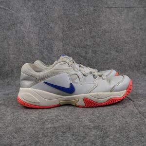 Nike Shoes Womens 7 Athletic Trainers Court Lite Sneakers Active Sport Gray Blue